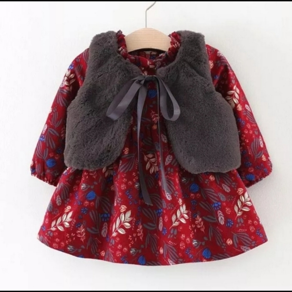 GORGEOUS BRAND NEW Floral Dress and Vest Set ☆ Boutique Dress